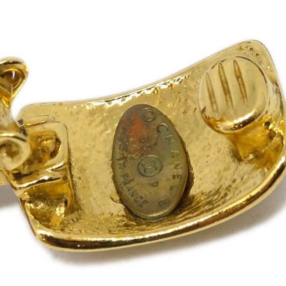 Chanel Clover Dangle Earrings Gold Clip-On 95P KK90837 - Picture 4 of 4